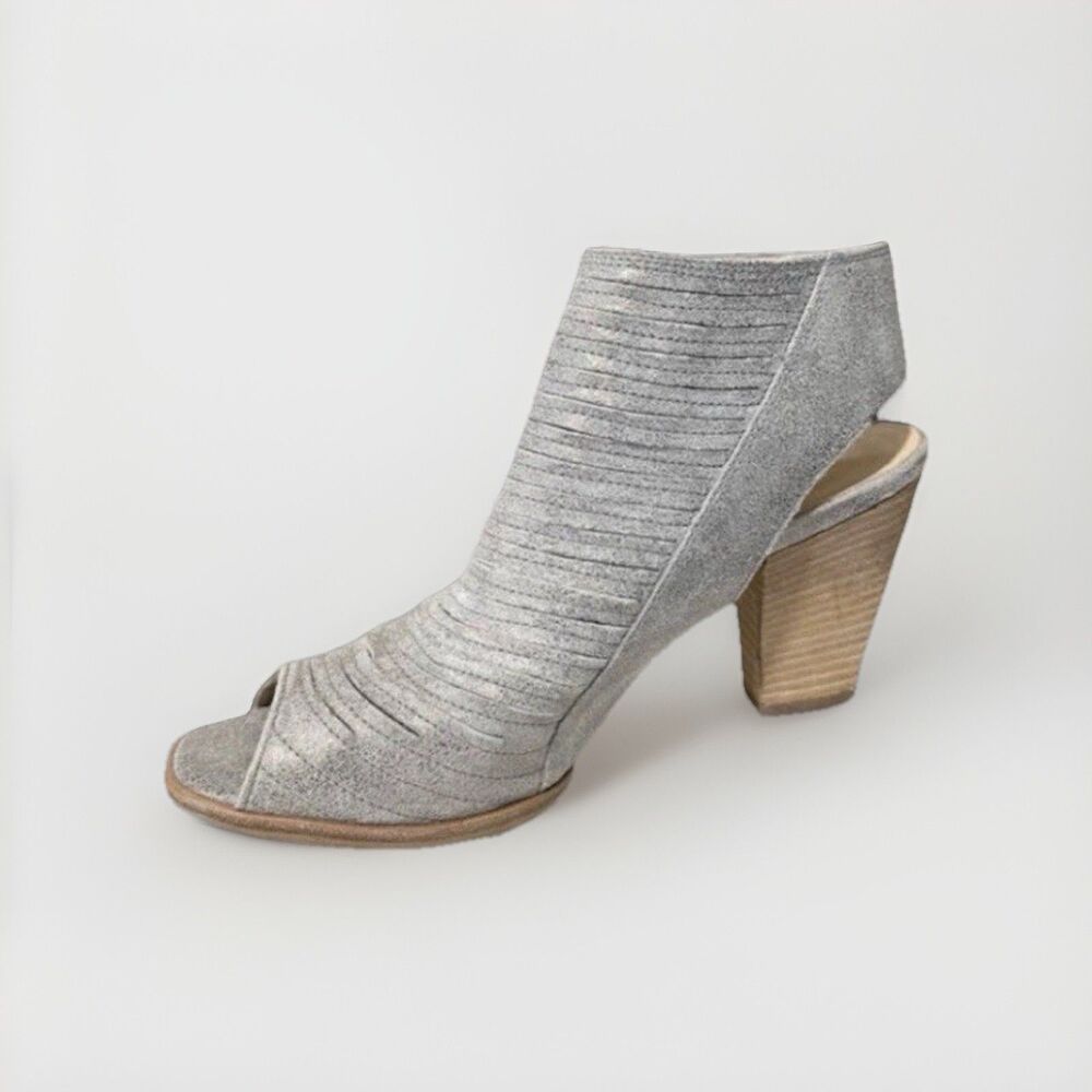PAUL GREEN Cayanne Leather Peep Toe Sandal BOOTIE SMOKE LEATHER Size 8